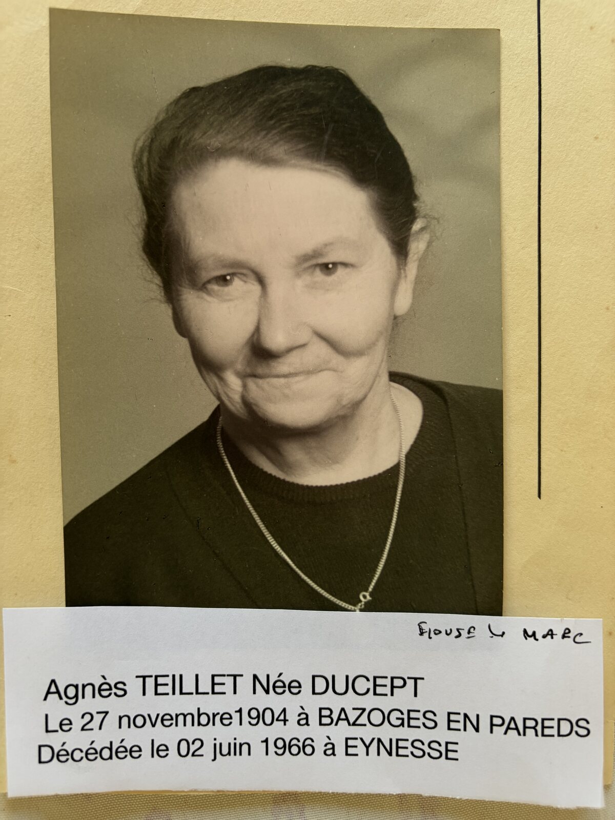 Portrait d'Agnès Teillet née Ducept